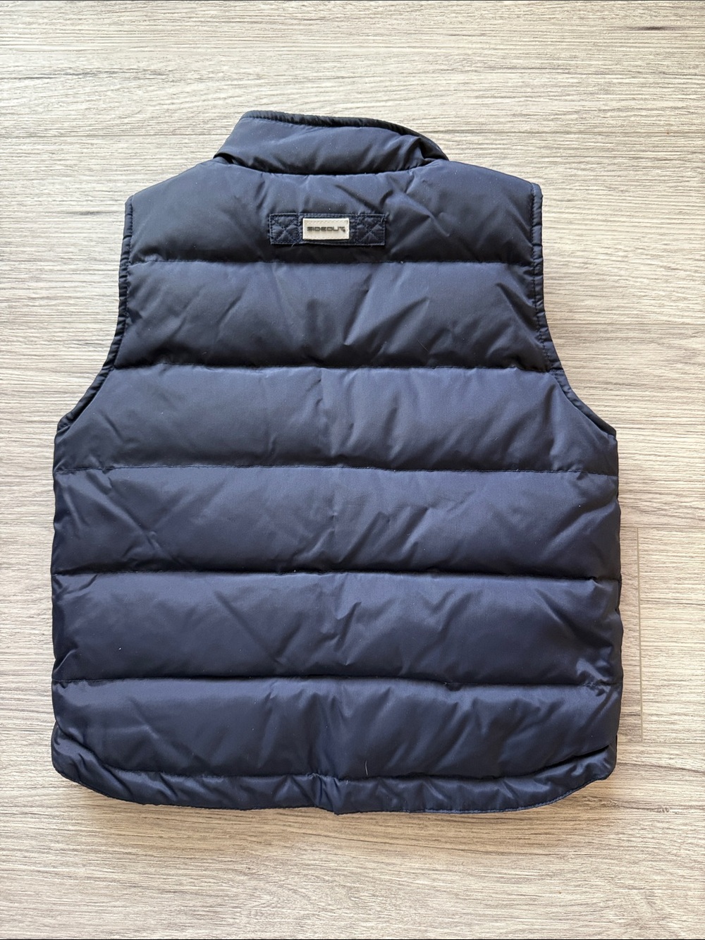 Kids Navy Quilted Puffer Vest - Insulated Sleeveless Jacket Size S(4) - Picture 5 of 6